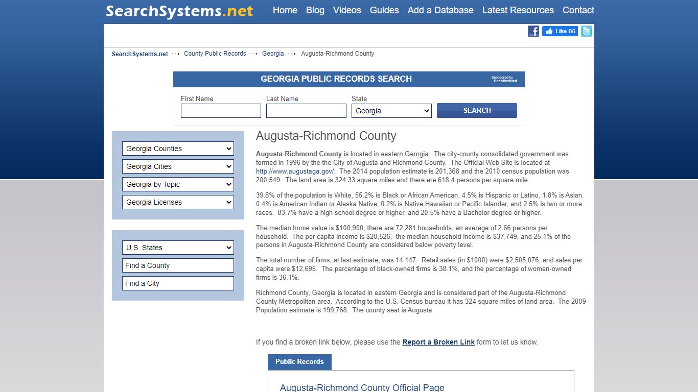 Augusta-Richmond County Criminal and Public Records
